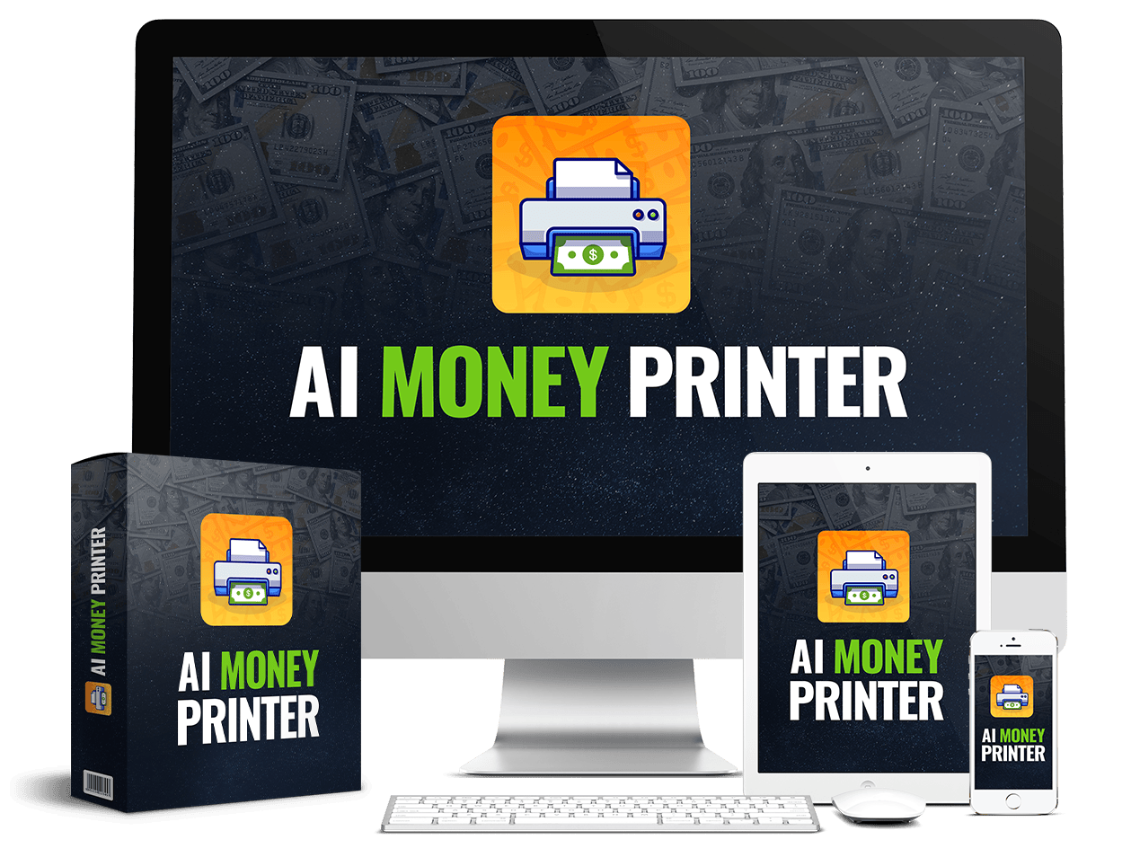 AI Money Printer Dashboard receiving payment notification